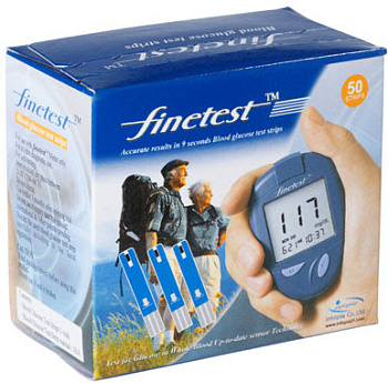 Тест-полоски для измерения уровня глюкозы в крови Finetest Файнтест № 50