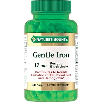 БАД Nature's Bounty Легкодоступное железо 17мг капсулы 501мг №60