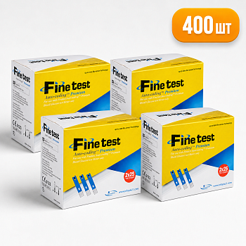 Тест-полоски для измерения уровня глюкозы в крови Finetest  Файнтест Auto-coding Premium, 400 шт