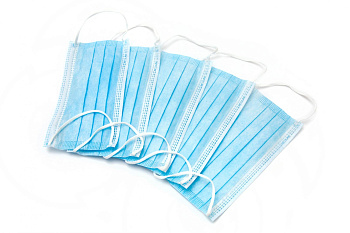 Маски одноразовые нестерильные трехслойные на резинках № 10