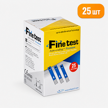 Тест-полоски для измерения уровня глюкозы в крови Finetest Файнтест Auto-coding Premium № 25